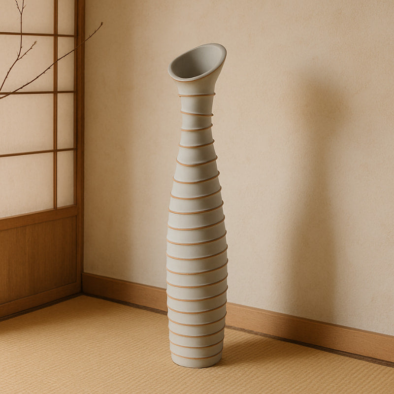 Wabi Sabi Floor Vase on a white background
