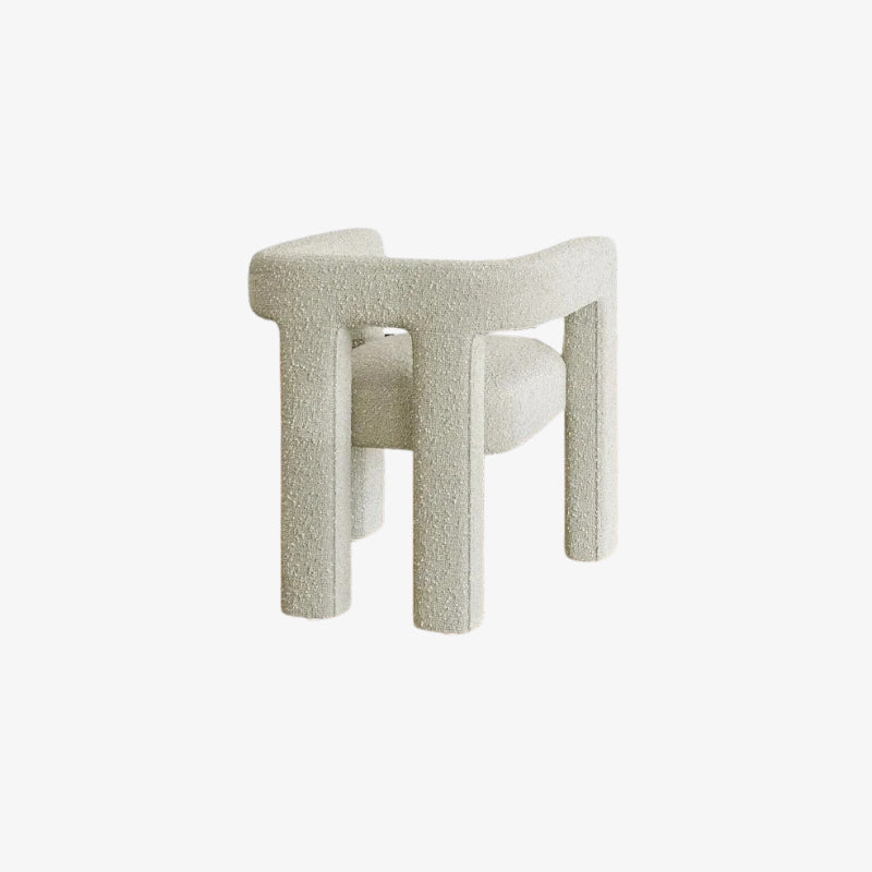 Textured accent chair linen on a white background