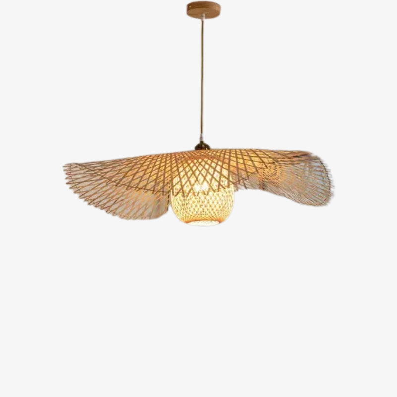 bali rattan pendant lights with a white background
