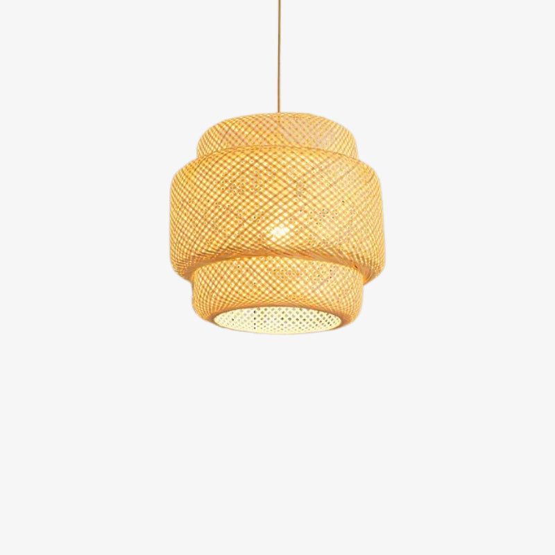 Bamboo woven light on a white background