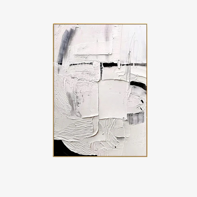 black and white minimalist painting on a white background