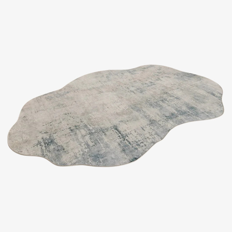 blue and gray rug on a white background