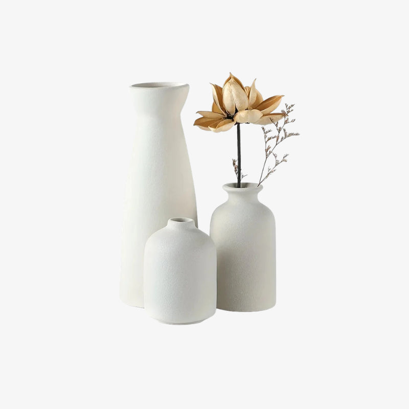 Ceramic modern vases on a white background.