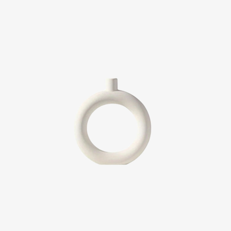 White circle vase on a white background