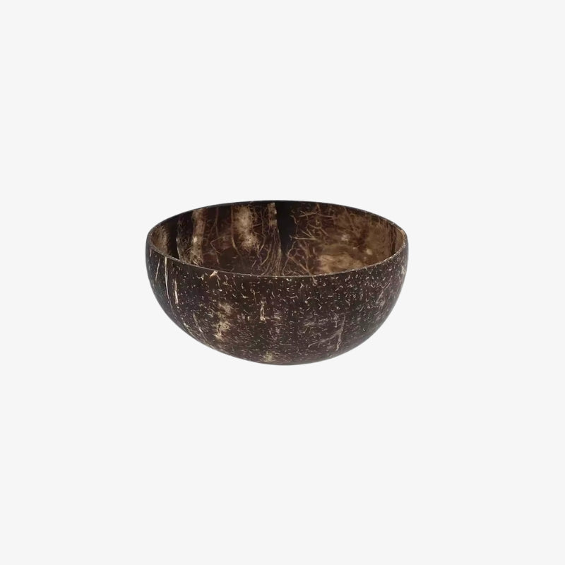 coconut tree wood uses as kitchen bowl on a white background
