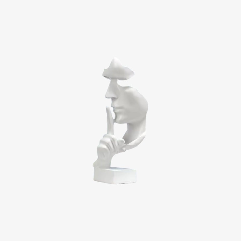 White abstract face sculpt on a white background