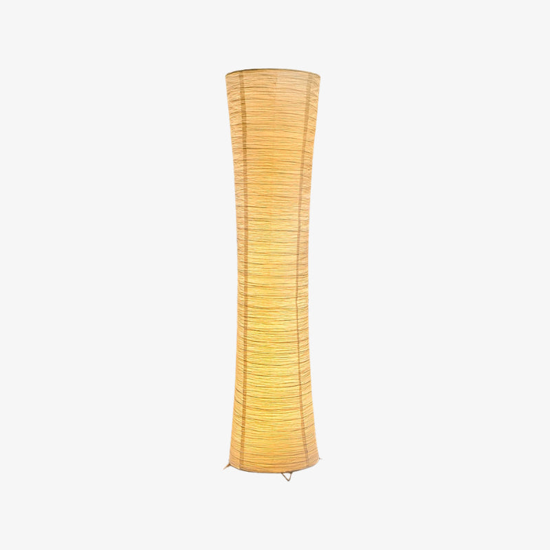 Cylindrical paper floor usb light on a white background