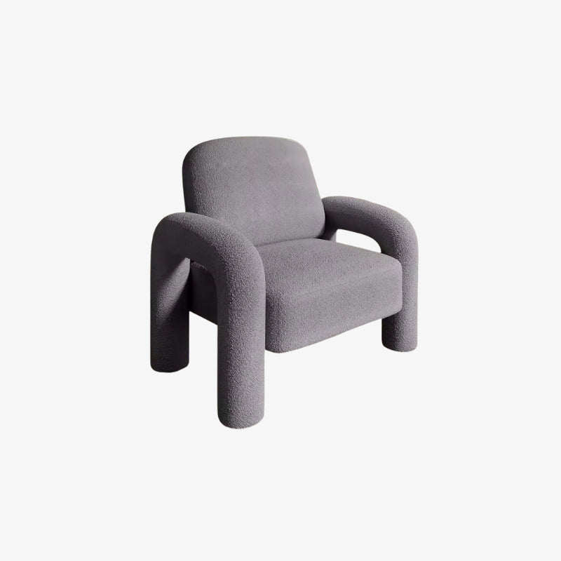 Gray fluffy sitting chair on a white background