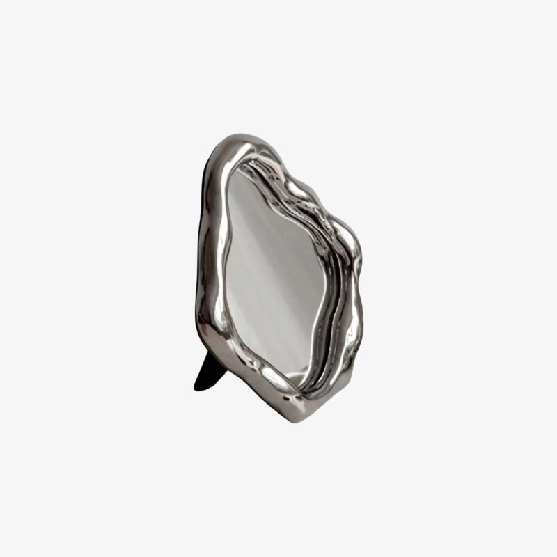 makeup mirror, organic design on a white background