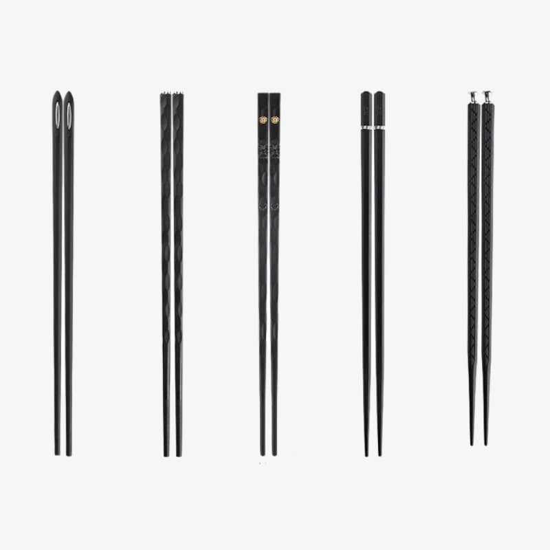 metal japanese chopsticks set on a white background