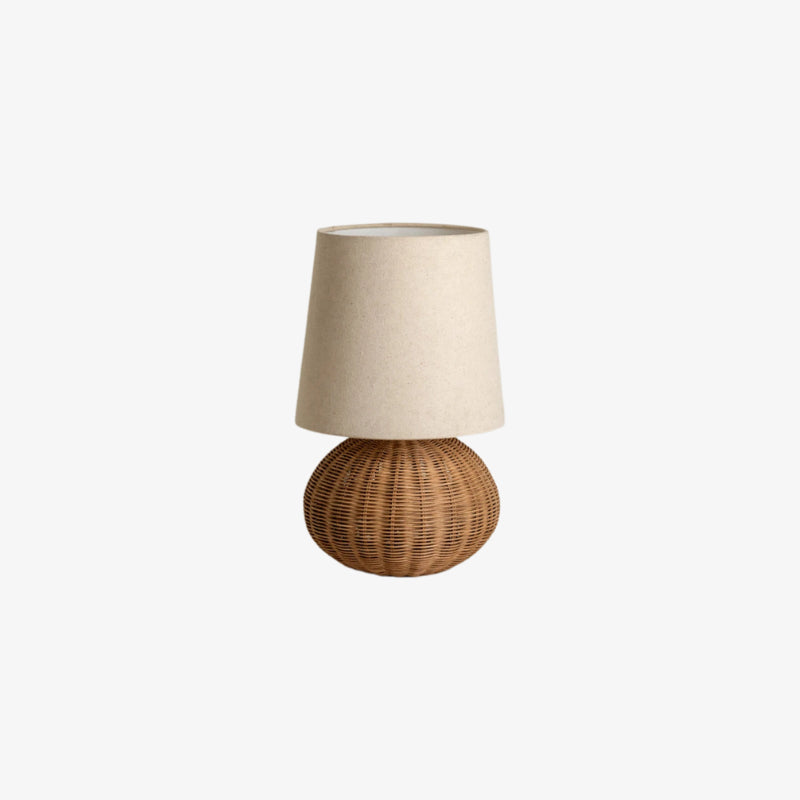 minimalist japandi floor lamp and beige lampshade on a white background