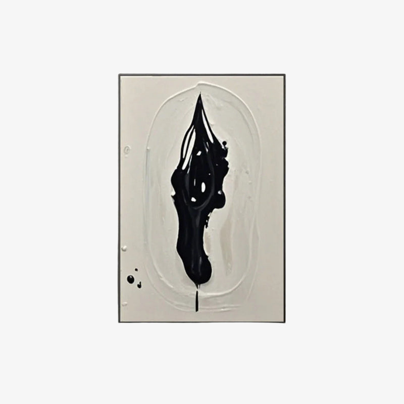 Black abstract painting design on a white background