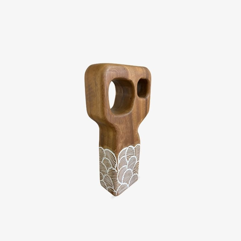 Wooden shop original home decor with floral design on a white background