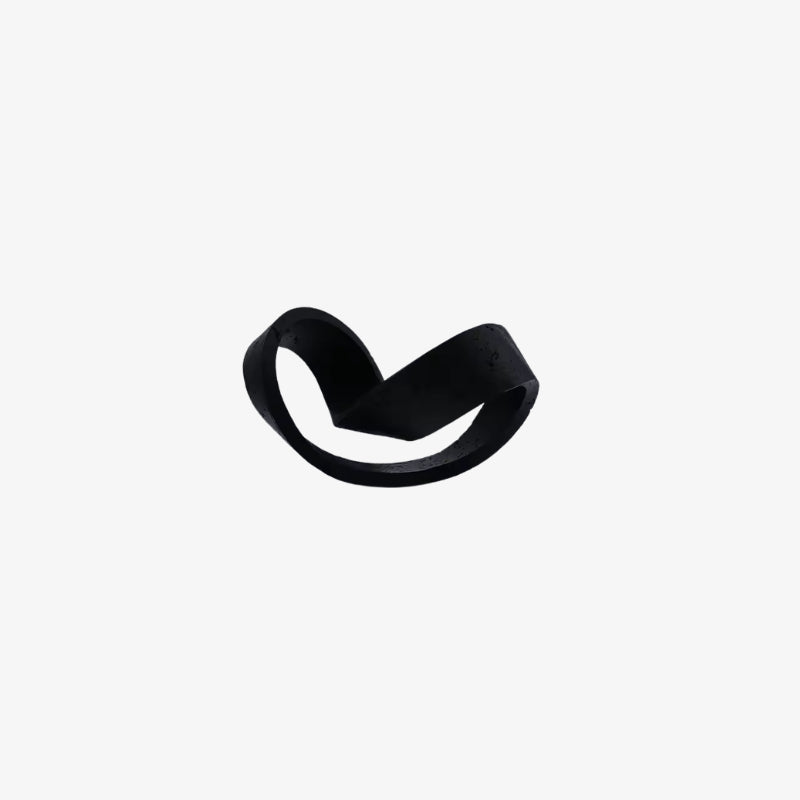 stons in ribbon shapes black rubber band on a white background