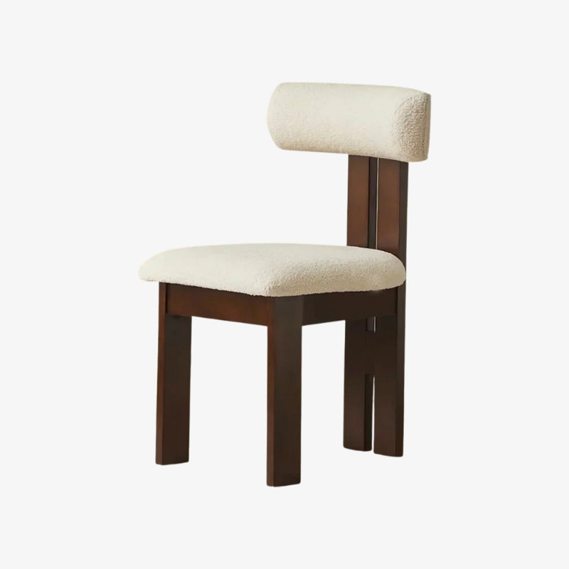 nique modern chair with white cushioned seat and backrest on a white background