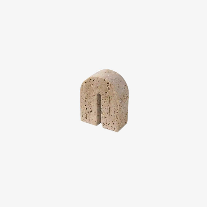 Beige wabi sabi books holder on a white background