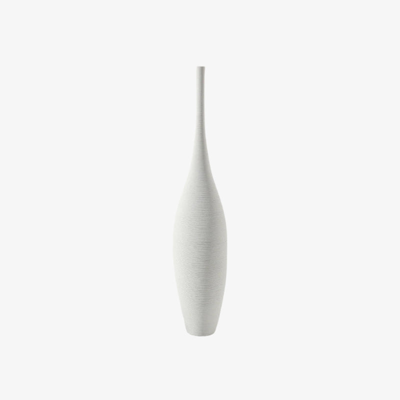 White tall decorative vase on a white background