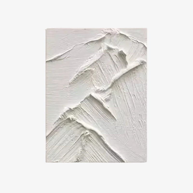 zen wall art for living room with white and gray brush strokes on a white background