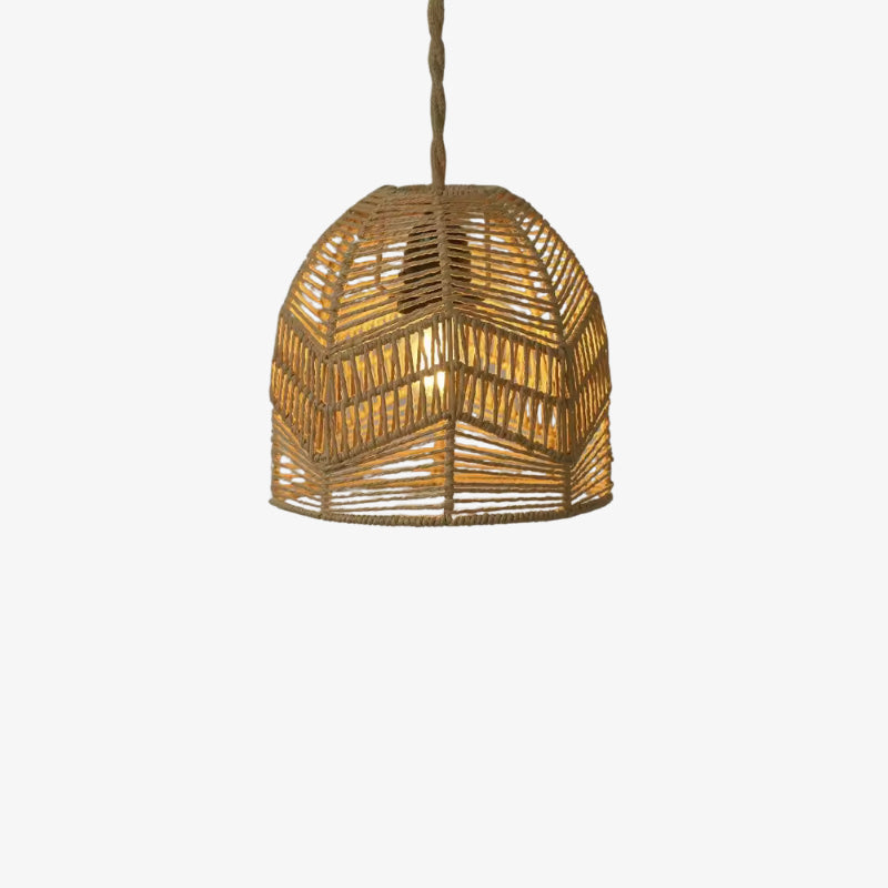 Japandi pendant light on a white background