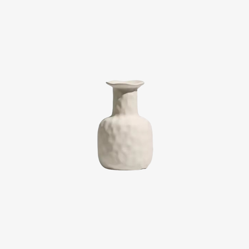 White textured vase on a white background