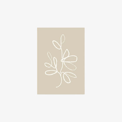 Abstract canvas print​ of a leaf on a beige background