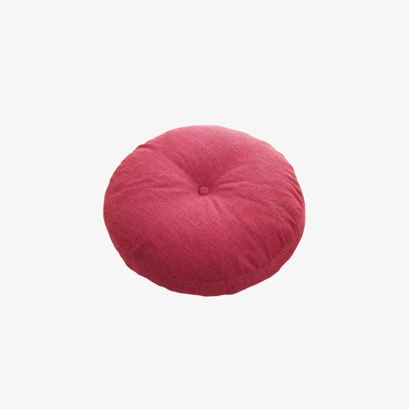 Round pink amazon floor cushions on a white background