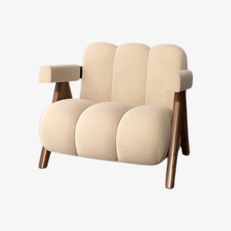 Beige armchair for living room​​ on a white background