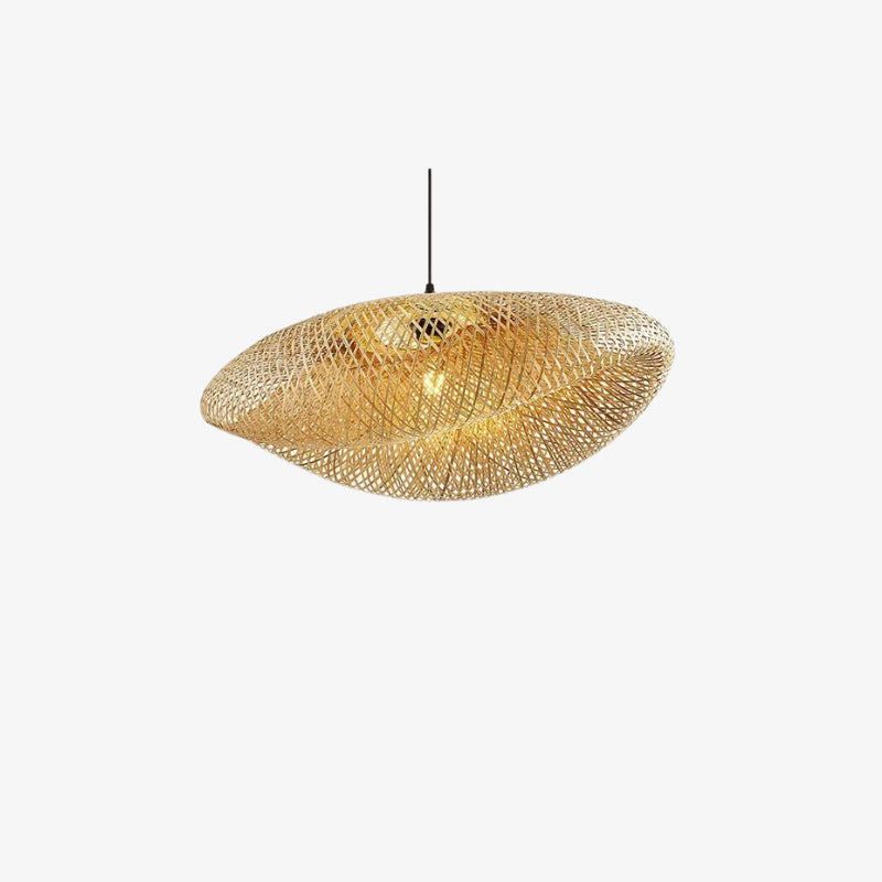 bamboo pendant light wabi sabi on a white background