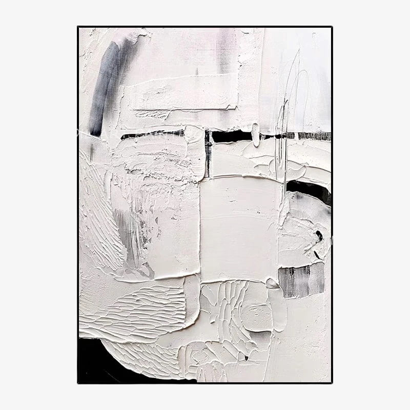 black and white minimalist painting​ wall on a white background
