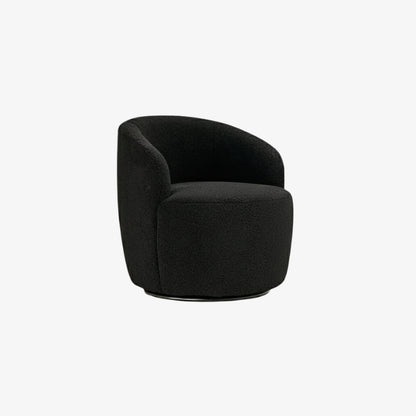 black boucle lounge chair​ on a white background