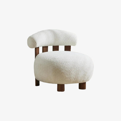 boucle chair white on a white background