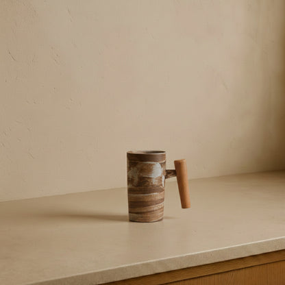 ceramic long mug​ in a wabi sabi kitchen
