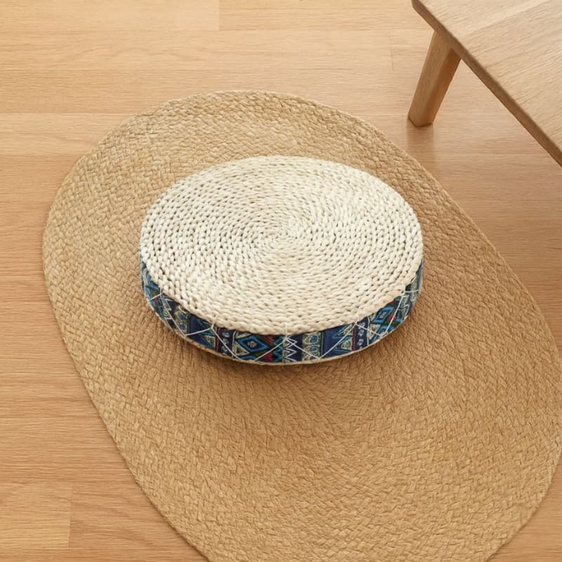 handmade seat cushions on a wabi sabi rug