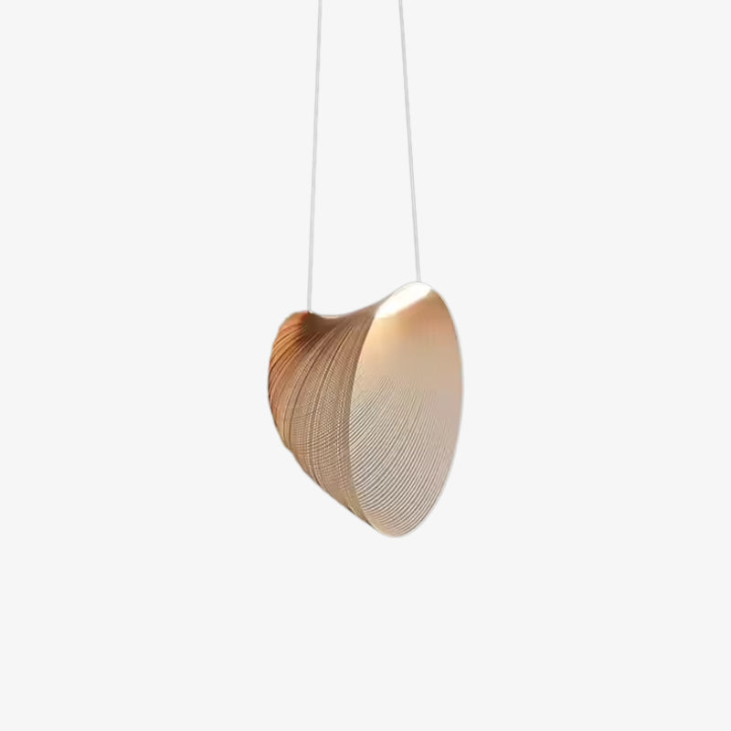 Heart-shaped japanese wabi-sabi chandelier​ with a textured design on a white background