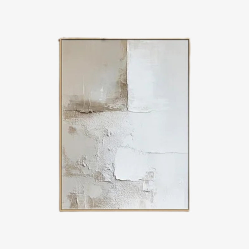 Abstract minimalist paint in a gold frame on a white background