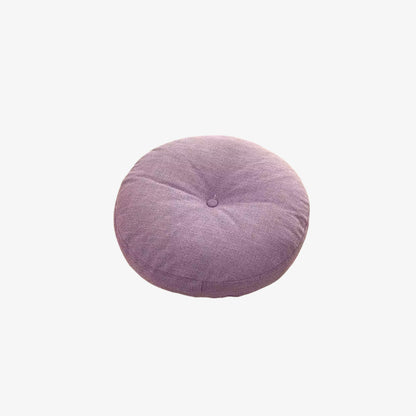Round purple outdoor floor cushion on a white background
