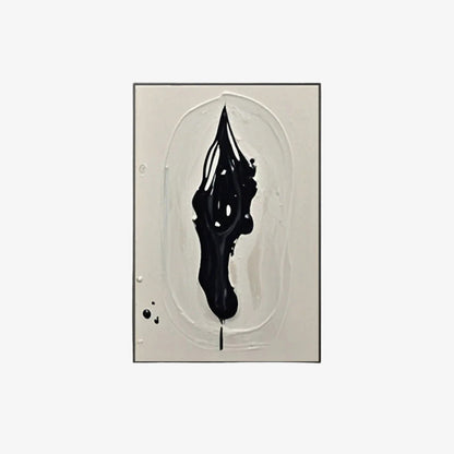 Black abstract painting design​ on a white background