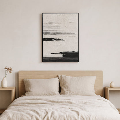 Bedroom with room paint design​ above a bed