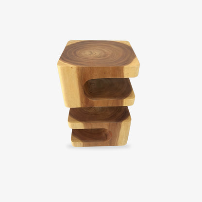 solid wood stool​ on a white background