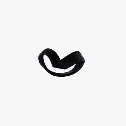 stons in ribbon shapes​ black rubber band on a white background