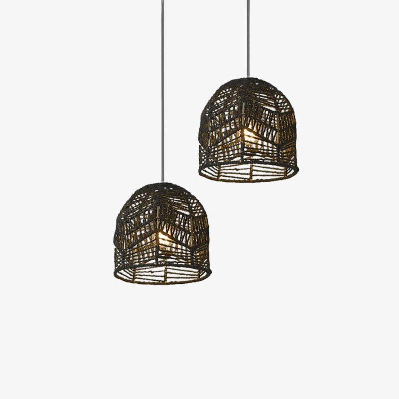 wabi sabi hanging light​ on a white background