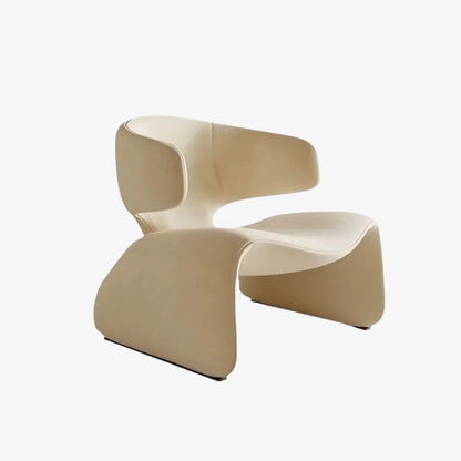 wabi sabi interior design living room with beige modern chair on a white background