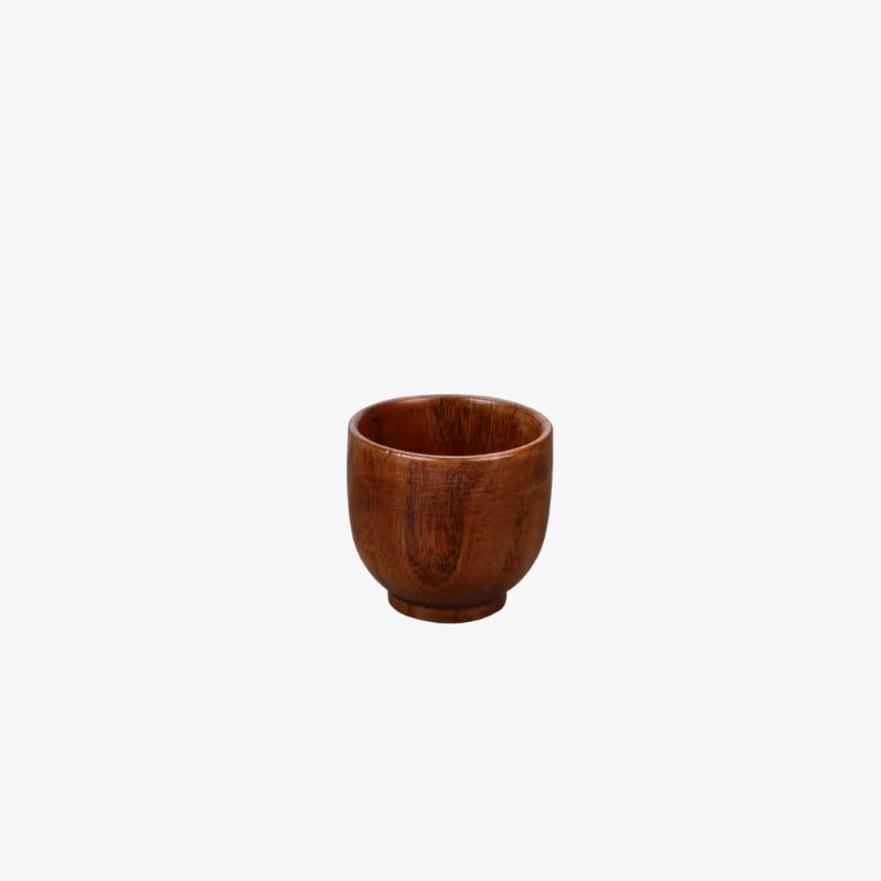 Wabi sabi wood cup on a white background