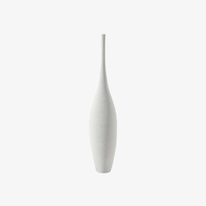 White tall decorative vase​ on a white background