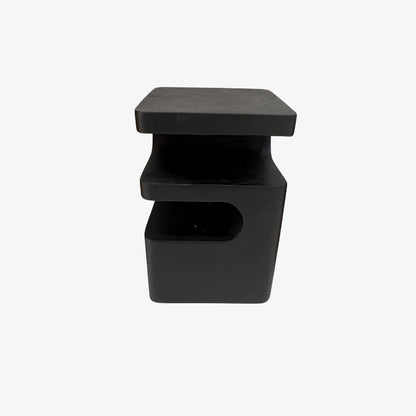 wood and black stools​ on a white background