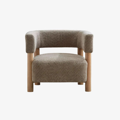 wooden frame chair modern​ with wooden legs on a white background
