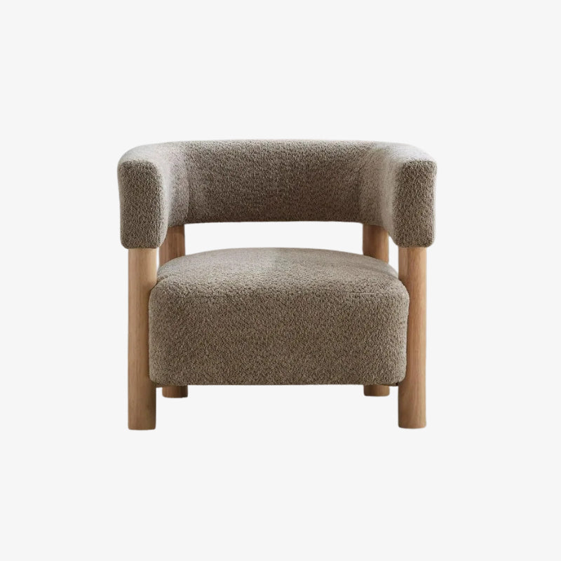 wooden frame chair modern​ with wooden legs on a white background